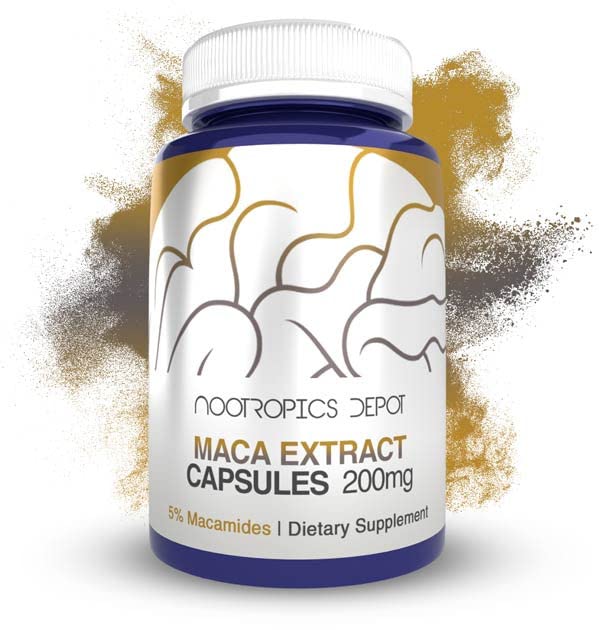 Nootropics Depot Maca Extract Capsules, 180 Count