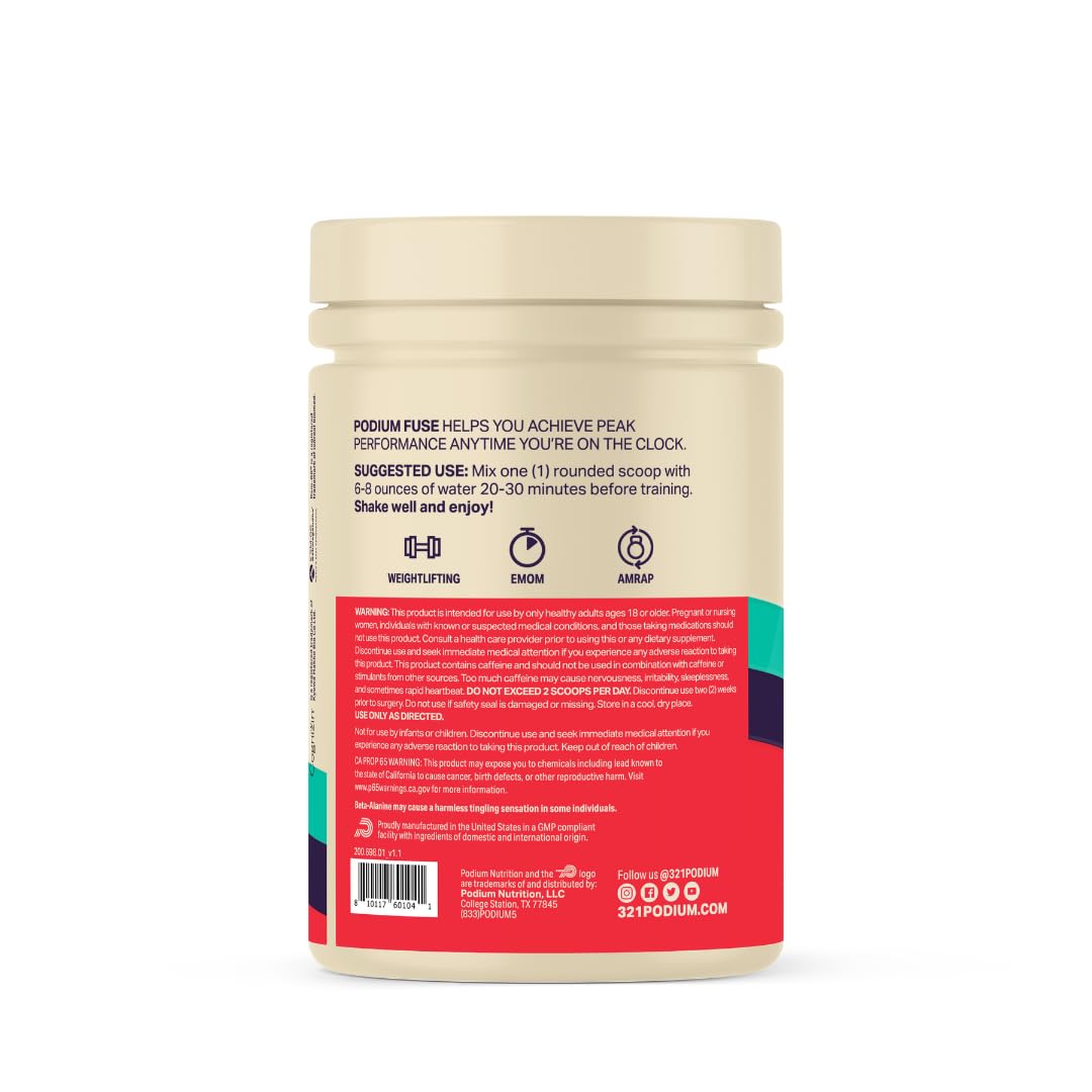 Podium Nutrition Fuse 2025 Pre Workout Powder 6 Ounce