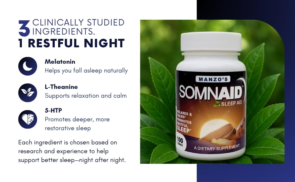 Manzo Pharmaceuticals, LLC Somnaid Natural Nighttime Sleep Aid Tablet 100