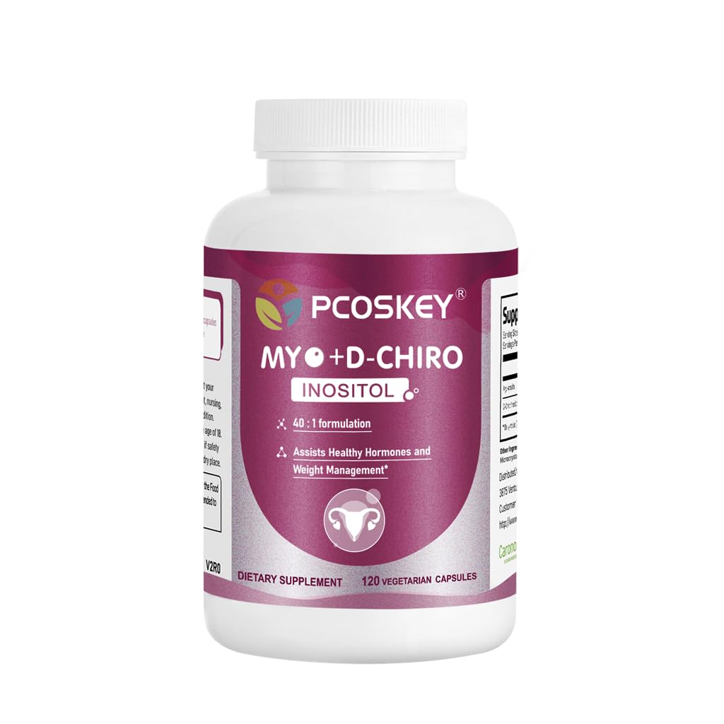 pcoskey Myo-Inositol & D-Chiro Inositol Capsules for Women, 120 Count