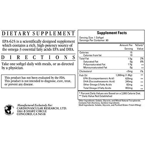 Ecological Formulas EPA-625 DHA-245, 90 Capsules