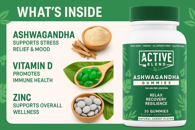 Active Blend Ashwagandha Gummies, 30 Count