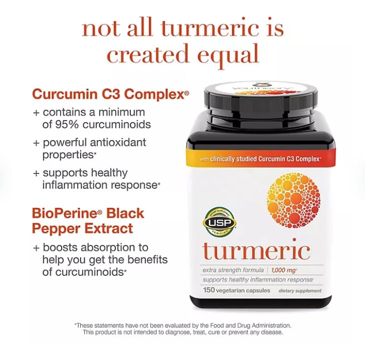 Generic Turmeric Extra Strength 1000 mg Capsules 150 Count