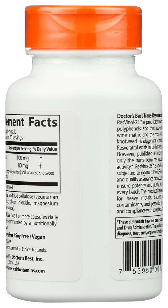 Doctor's Best Resveratrol Capsule 60 Vegetarian Capsules