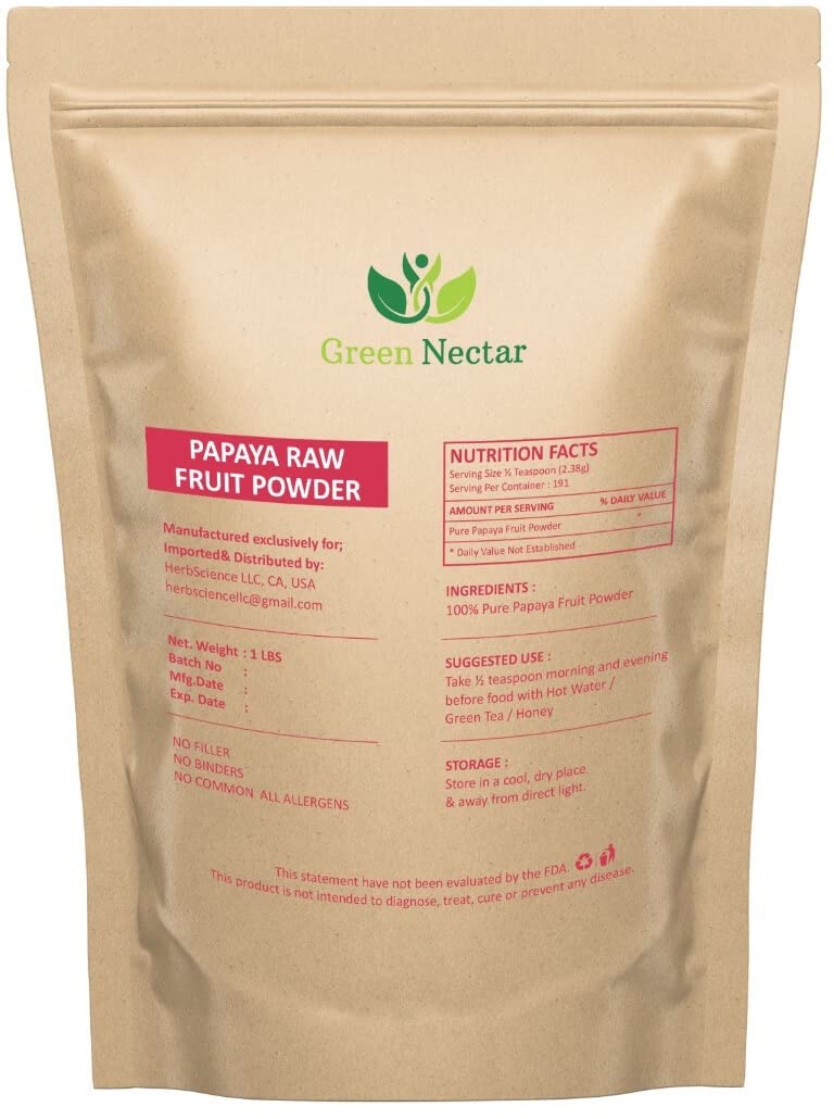 Generic Papaya Fruit Extract Powder 2lb Digestive Super Food for Skin - Green Nectar