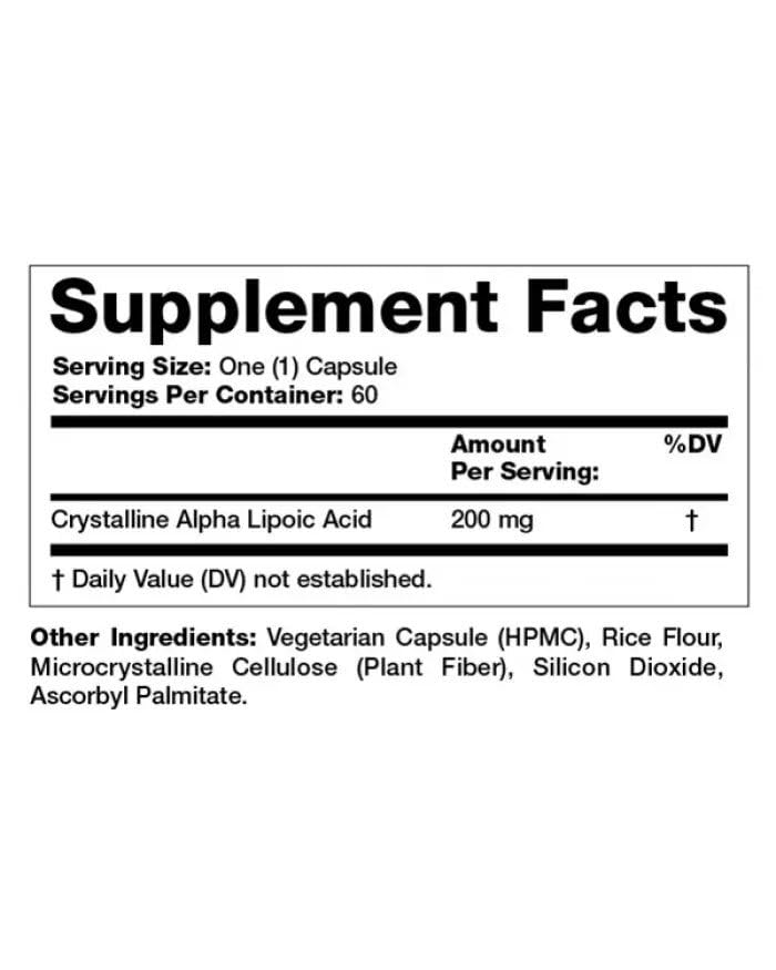 Olympian Labs Alpha Lipoic Acid 200 mg Capsule, 60 Count