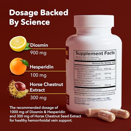 VITASUPPORTMD Lymphatic Drainage and Hemorrhoidal Vein Support Bundle Capsules, 120 Capsules