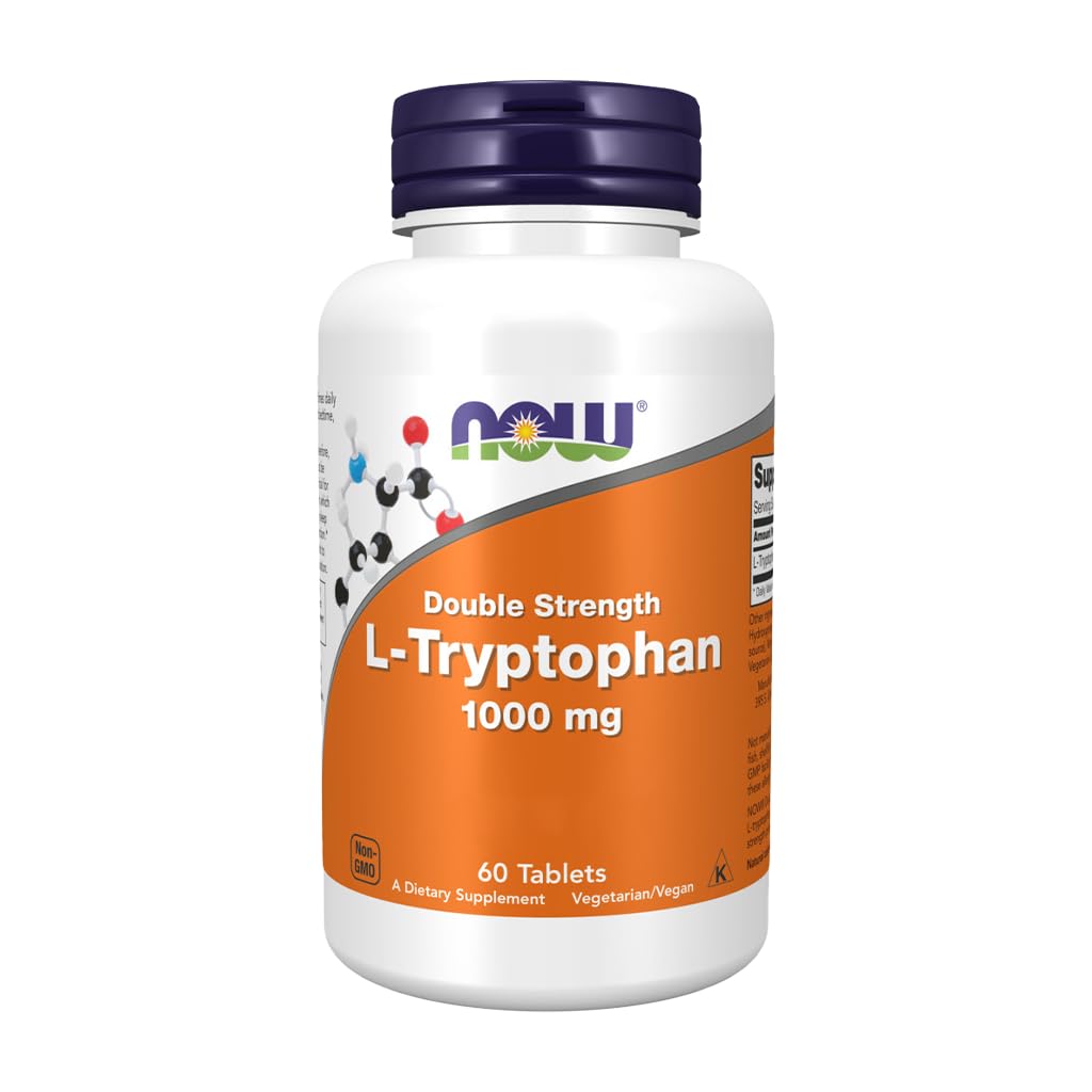 NOW Foods L-Tryptophan 1000 mg Tablets, 60 Count