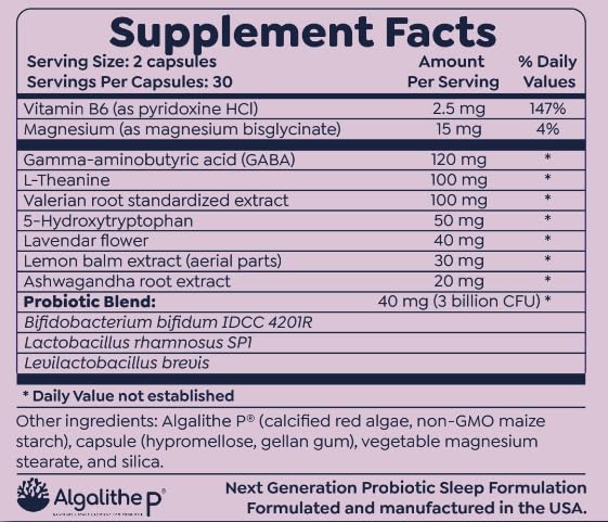 NEXT-MICROBIOME Sleepy-Biome Natural Sleep Aid, Capsule, 60 Count