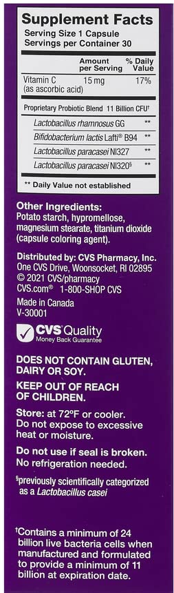 CVS Health Maximum Strength Probiotic Dietary Supplement 30 Capsules