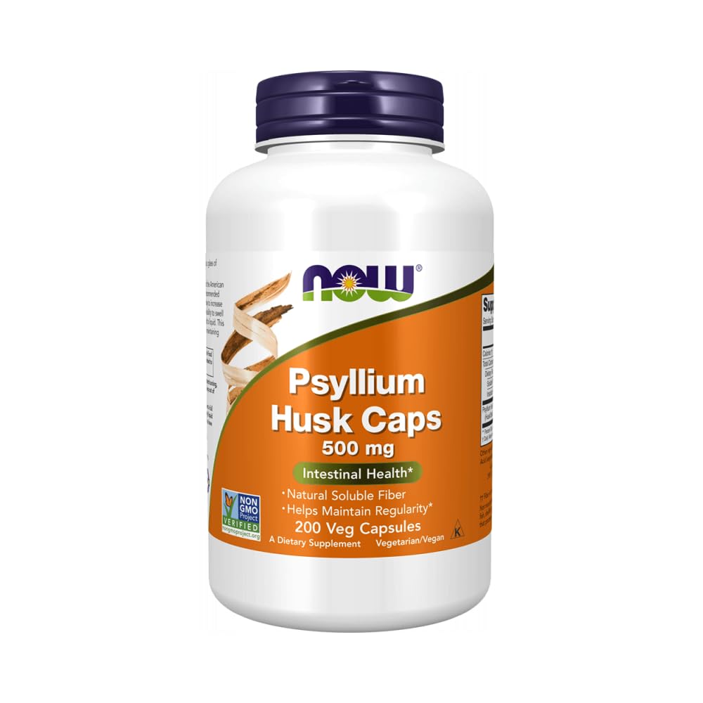 NOW Foods Psyllium Husk 500 mg Capsules 400 Capsules