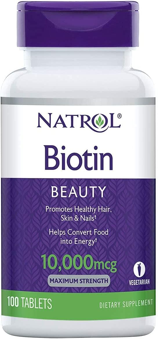 Natrol Biotin Maximum Strength 10,000 mcg Tablets, Pack of 4