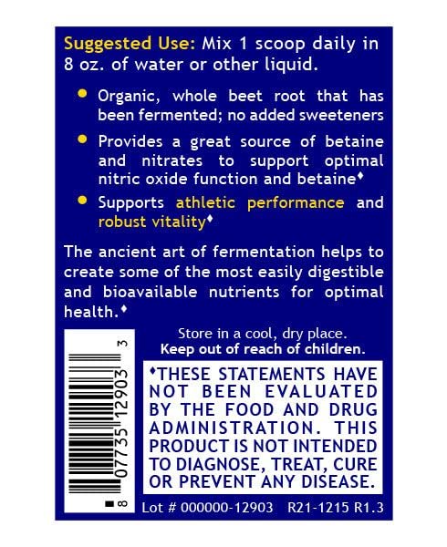 Quantum Nutrition Qultured Fermented Beets Organic Beet Root Powder Heart Health Supplement Immunity Support Vegan Beet Supplement Natural Source of Nitrates Powder 6.3 oz