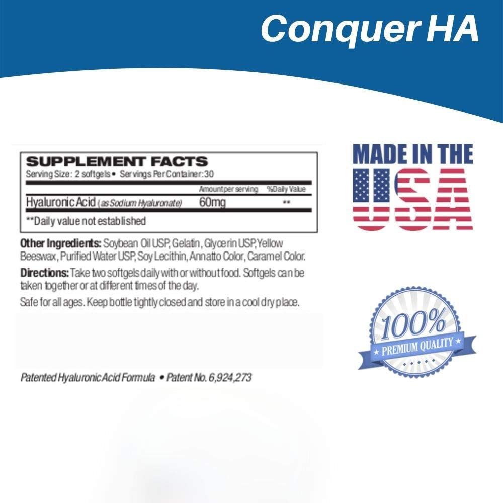 Conquer HA Hyaluronic Acid Softgels, 240 Count