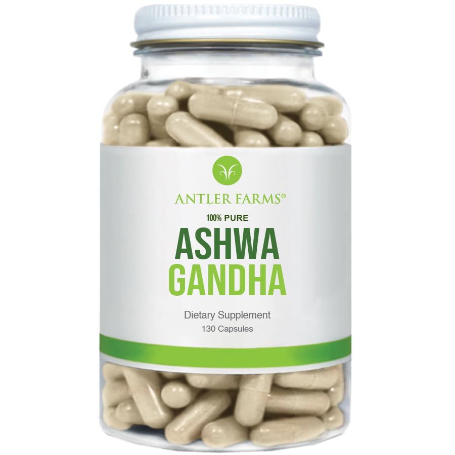 Antler Farms Ashwagandha Root and Ashwagandha Root Extract 1200mg Capsules, 130 Count
