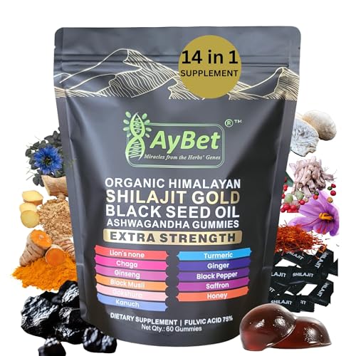 AyBet Organic Himalayan Shilajit Gold Gummies, 60 Count