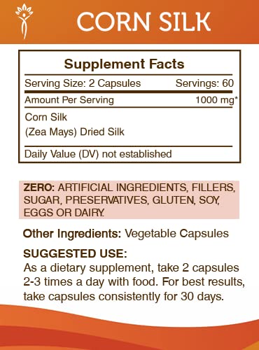 Secrets of the Tribe Corn Silk Capsules 120 Count