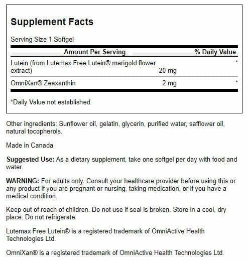 Swanson Lutein & Zeaxanthin Synergistic Eye Health Vision Retina Macula Supplement Softgels 240