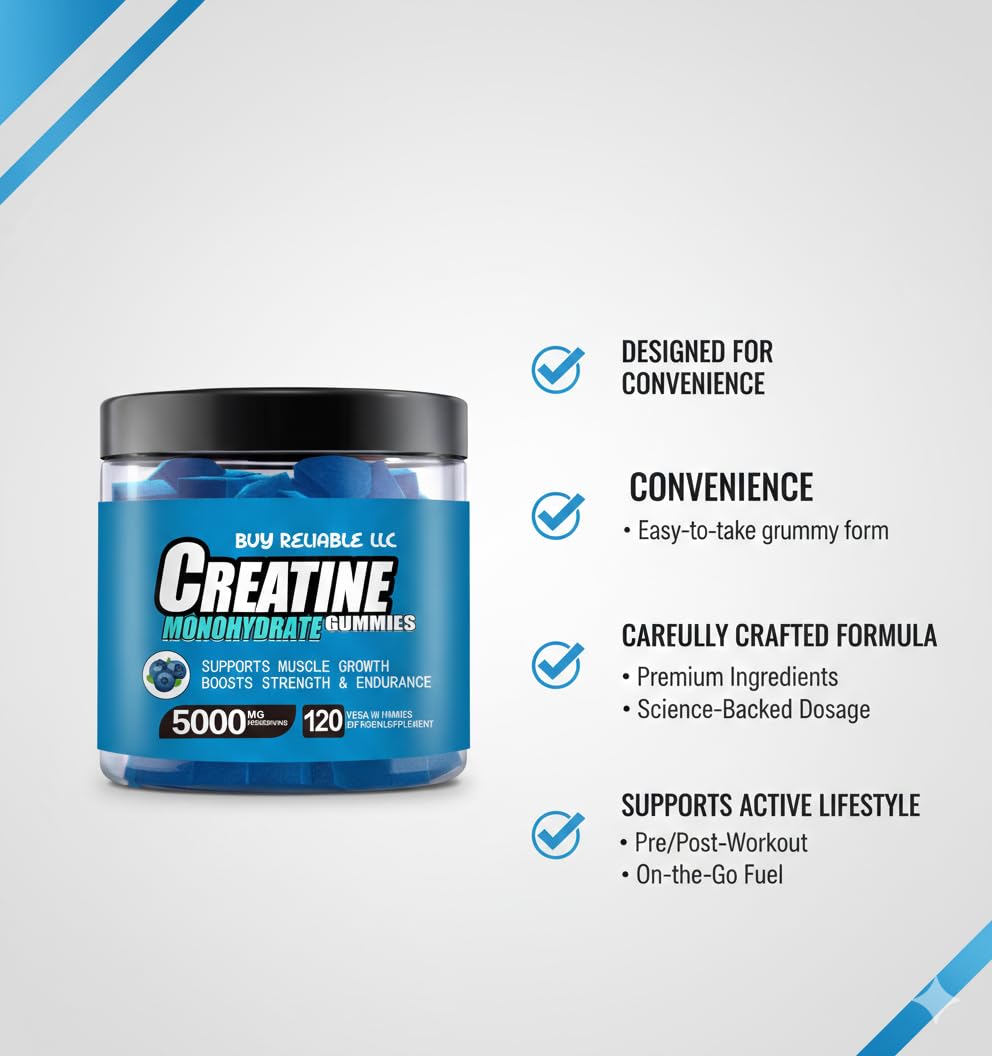 Buy Reliable LLC Creatine Monohydrate Gummies 120 Count