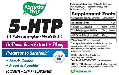 Nature's Way 5-HTP 50 mg Tablet, 120 Tablets