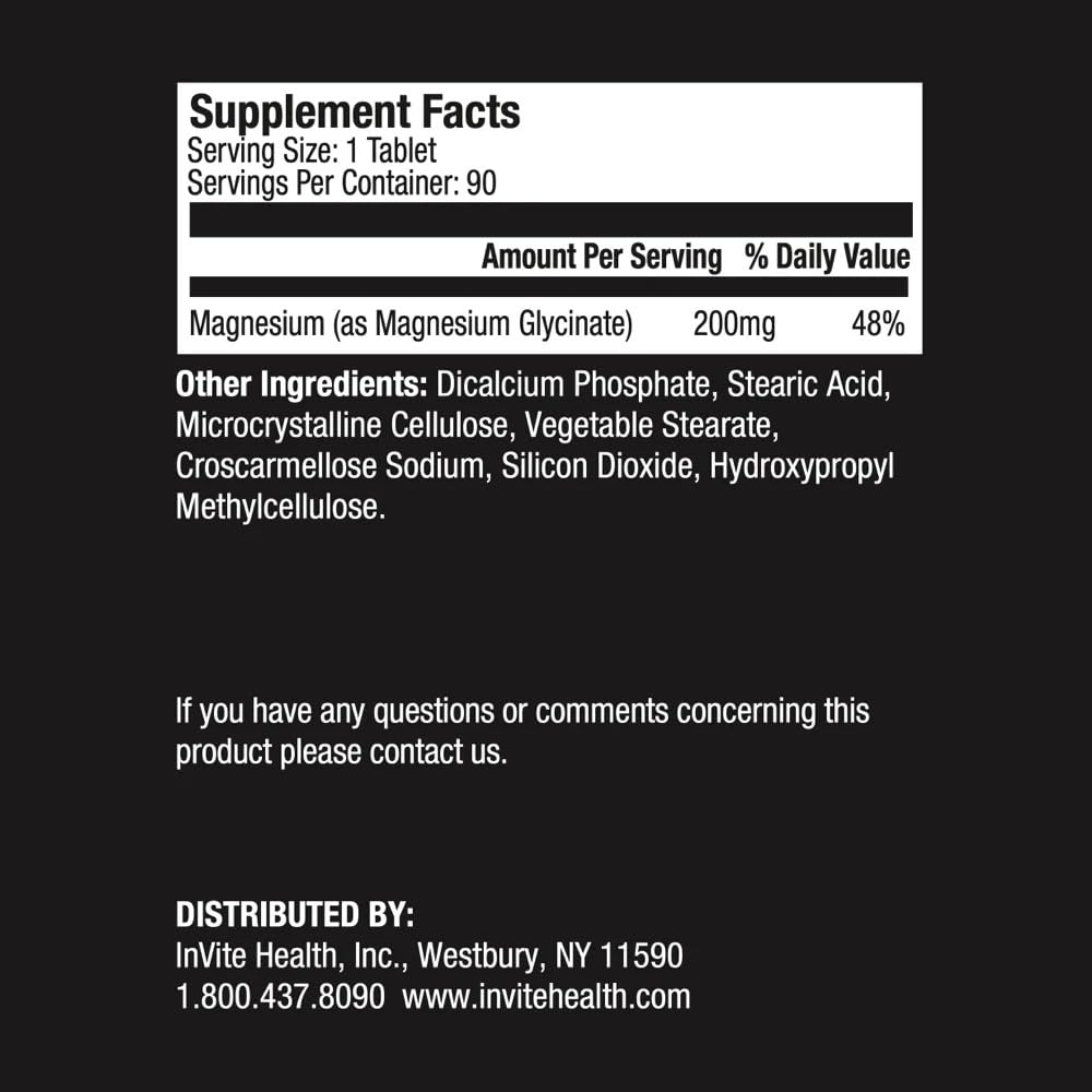 Invite Health Magnesium Glycinate Tablets, 90 Count