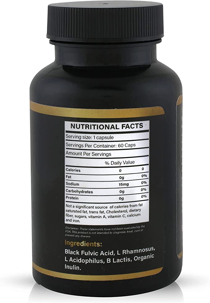 Fulvika Gold Probiotics with Fulvic Acid & Humic Acid Capsules, 60 Count