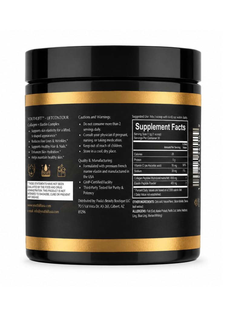 YouthLift LiftContour Collagen + Elastin Beauty Powder, 8.5 Ounce