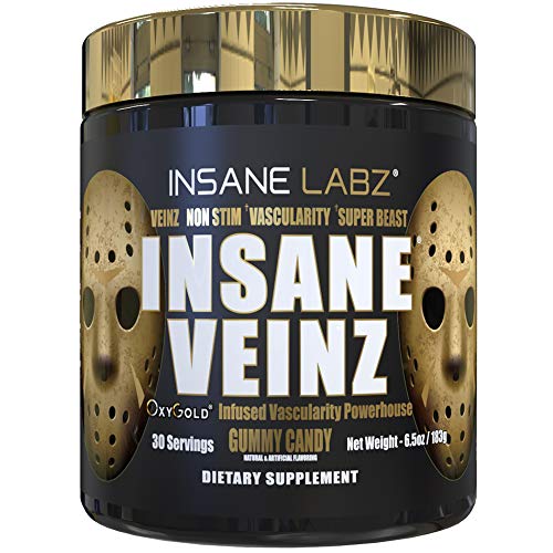 Insane Labz Psychotic Gold and Insane Veinz Gold Pre Workout Nitric Oxide Booster Stack Powder 13.6