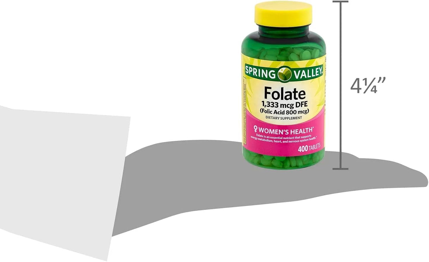 BASKETGOODS Folate Dietary Supplement Tablet 1,333 mcg DFE, 400 Count