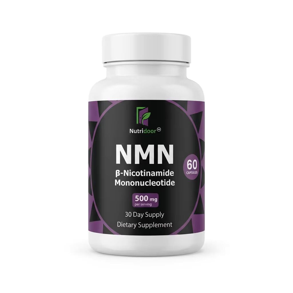 NUTRIDOOR NMN Supplement 500mg Nicotinamide Mononucleotide NAD+ Booster for Anti-Aging & Cellular Energy Capsule 60 Capsules