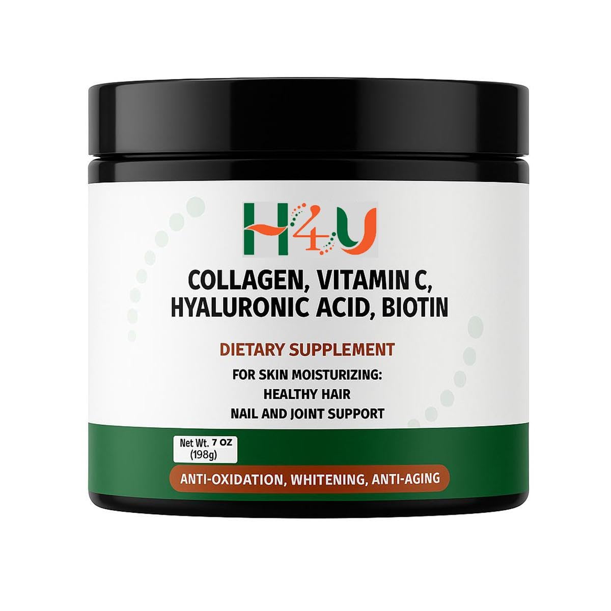 H4U Advanced Collagen Powder with Vitamin C and Biotin Unflavored Collagen Supplement, 7 Ounces