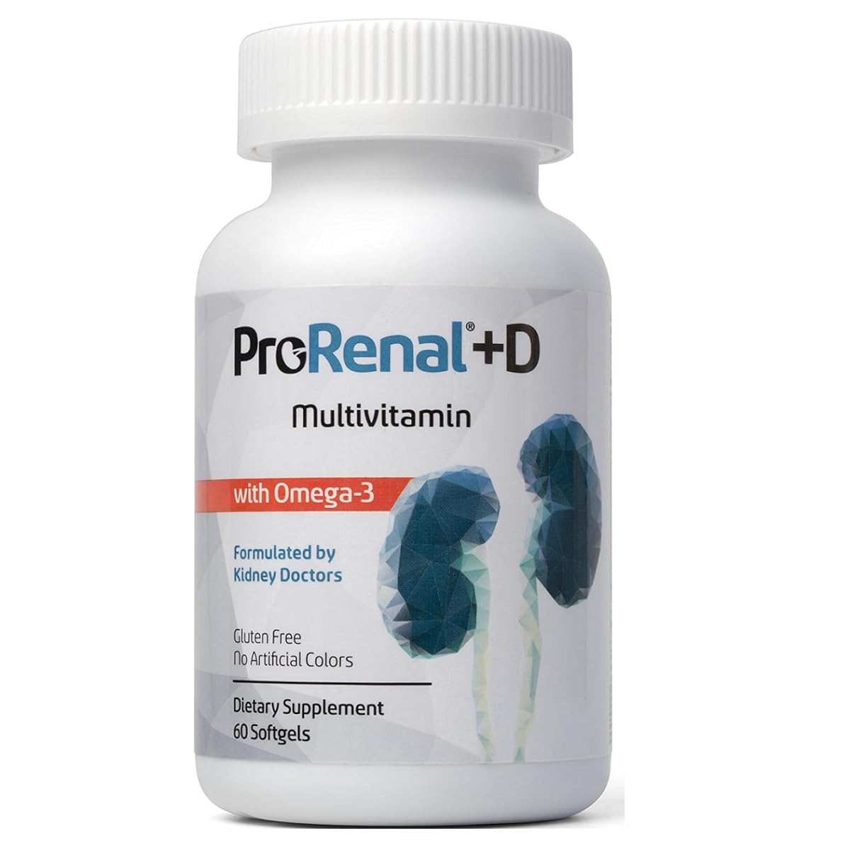 Nephroceuticals ProRenal+D with Omega-3 Fish Oil Kidney Multivitamin Softgels 60