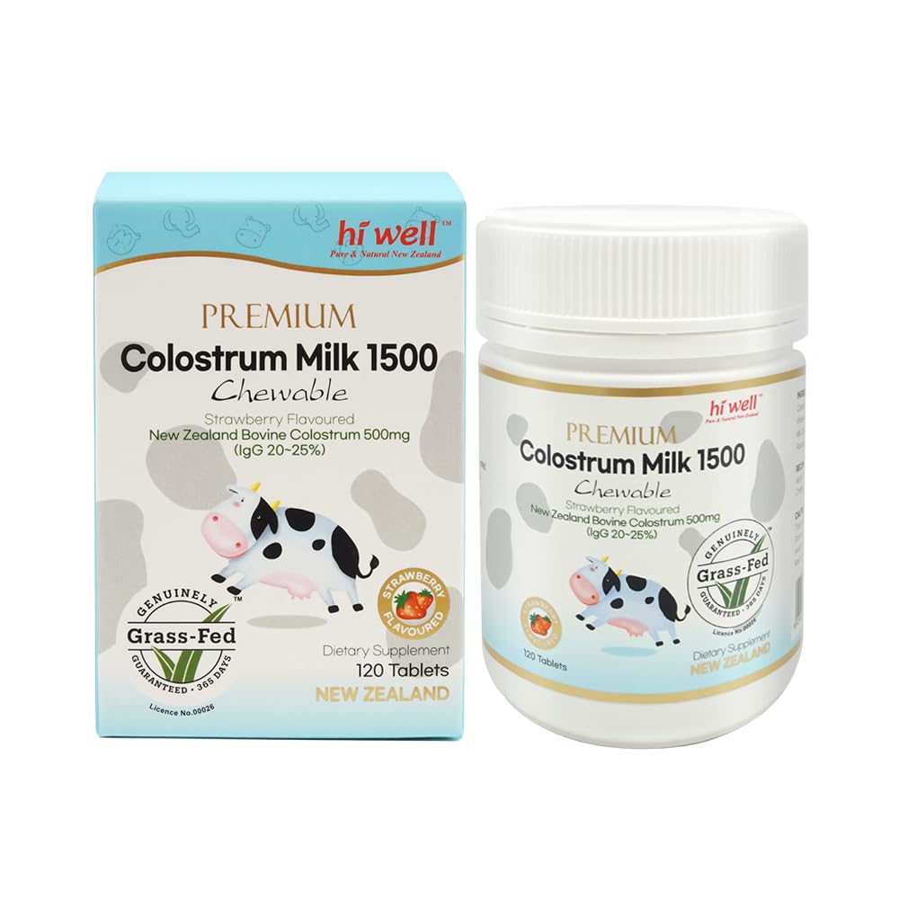 HI WELL PURE & NATURAL NEW ZEALAND Grass-Fed Colostrum Chewable 120 Count