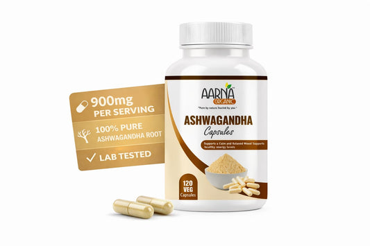 AARNA ORGANIC Ashwagandha 900 mg per Serving Capsules, 120