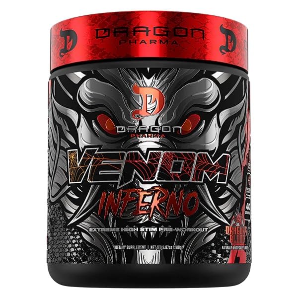 DRAGON PHARMA Venom Inferno Extreme High-Stim Pre-Workout Powder 9.87 Ounce