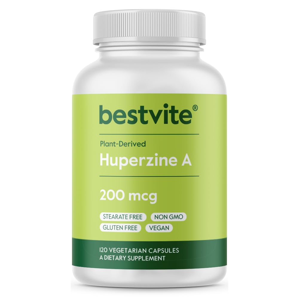 BESTVITE Huperzine A 200mcg from Naturally Derived Huperzia Serrata 120 Capsules