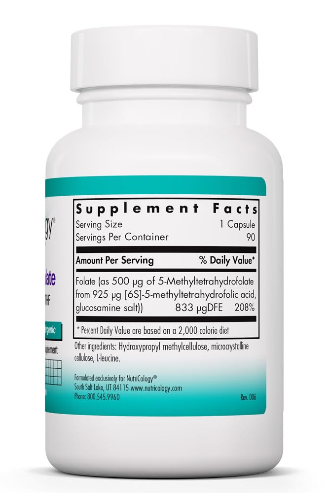 Allergy Research Group Nutricology QuatreActiv Folate 833 mcg DFE, 90 Capsules