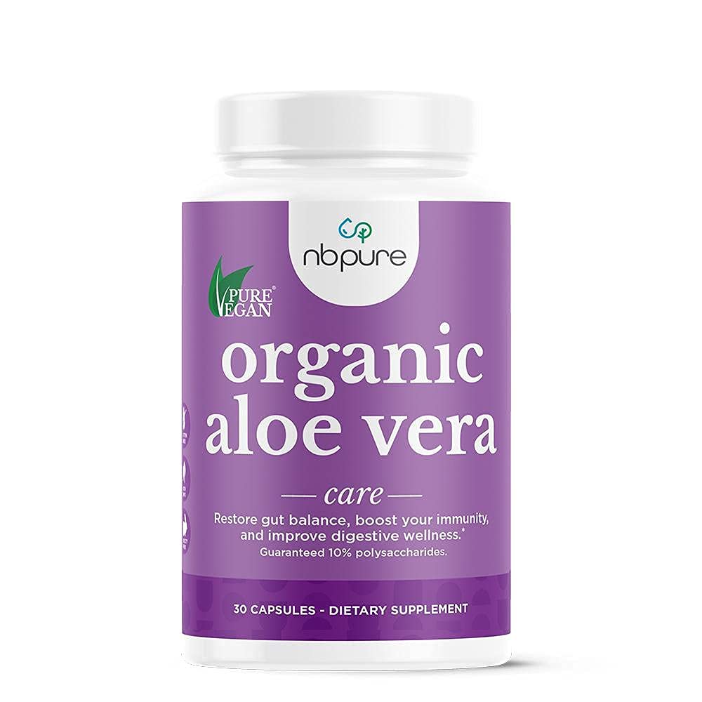 nbpure Organic Aloe Vera Capsules, 30 Capsules