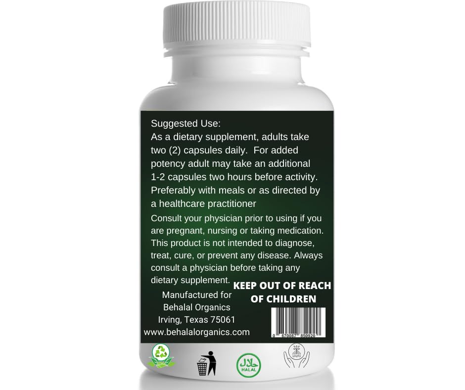 Behalal Organics Fadogia Agrestis Capsules 100 Count