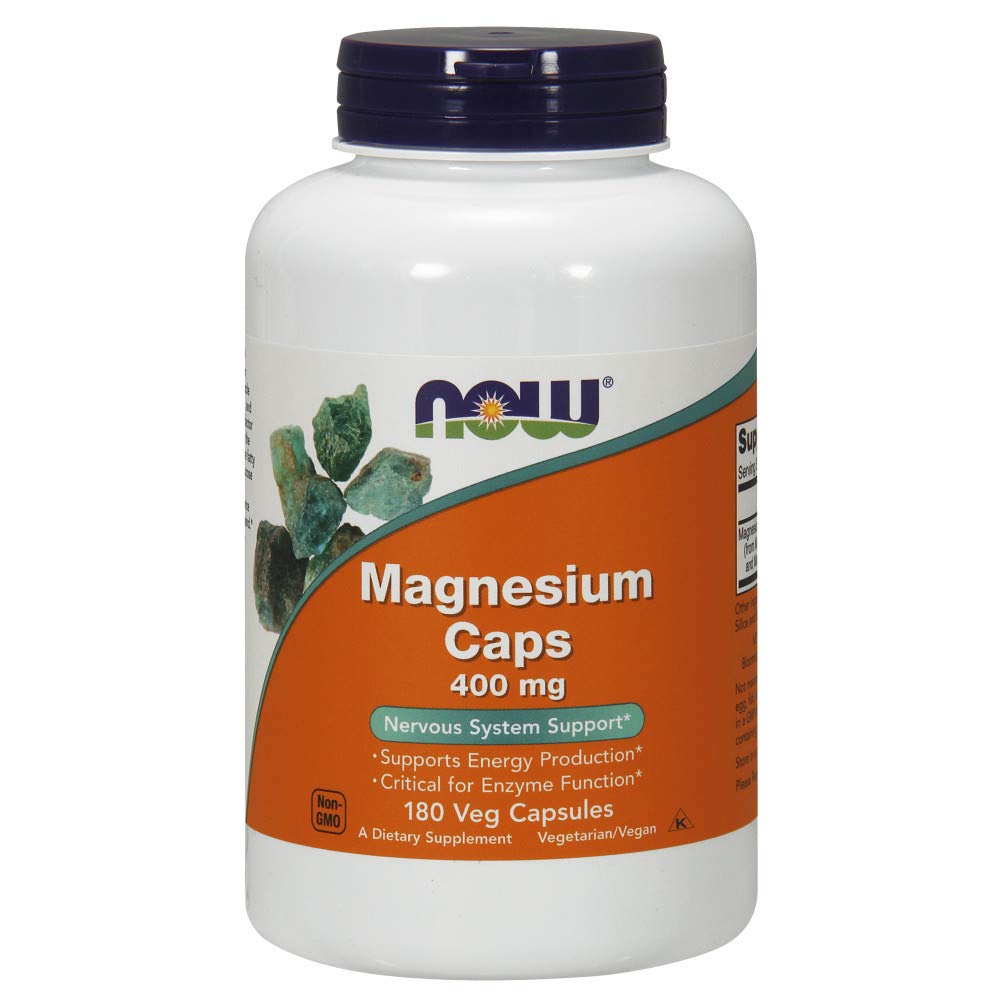 NOW Foods Magnesium 400 mg Capsules, 180 Count