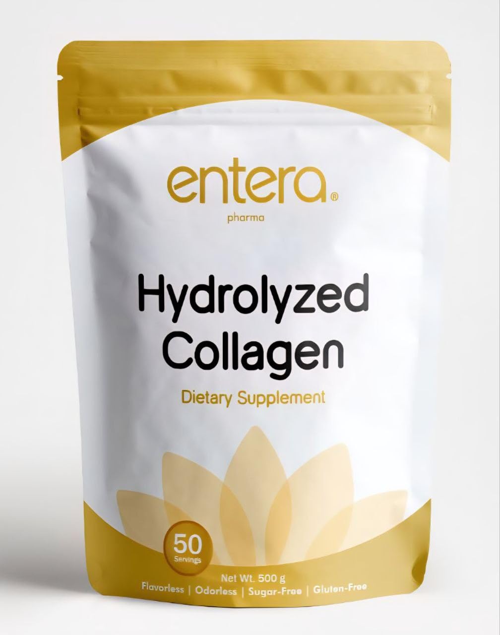 Generic Hydrolyzed Collagen Peptides Powder, Type I & III Bovine Supplement, Flavorless, Odorless, Sugar-Free, Gluten-Free, 500g, 50 Servings