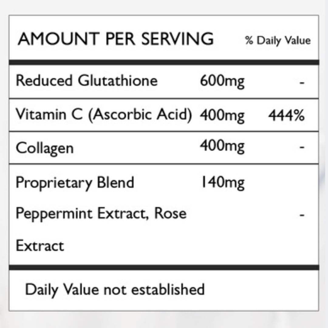 HVSun Dermapure Glutathione Whitening Pills 2-in-1, 600mg with Rose Oil Extract – Skin Lightening & Deodorant Supplement - Dark Spots, Acne Scars & Hyperpigmentation – Made in USA, 60 Capsules