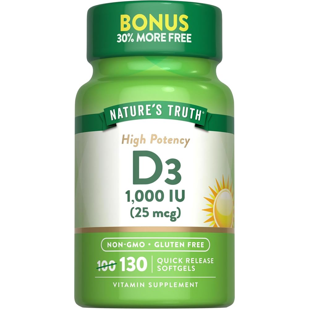 Nature's Truth Vitamin D3 1000 IU Softgels, 390 Count