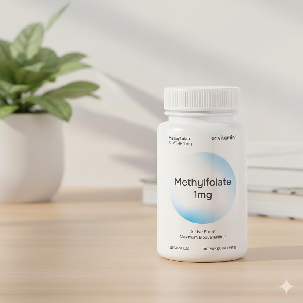 envitamin 5-MTHF Methylfolate (Active B9 Folate) Supplement Capsule 30 Count