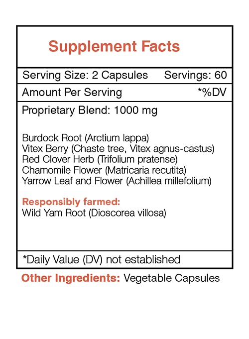 Secrets of the Tribe Healthy Breast, Healthy Breast Formula, Herbal Supplement Blend 120 Capsules