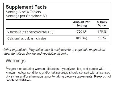 Vitacost Calcium Citrate with Vitamin D3 1000 mg per Serving 240 Tablets