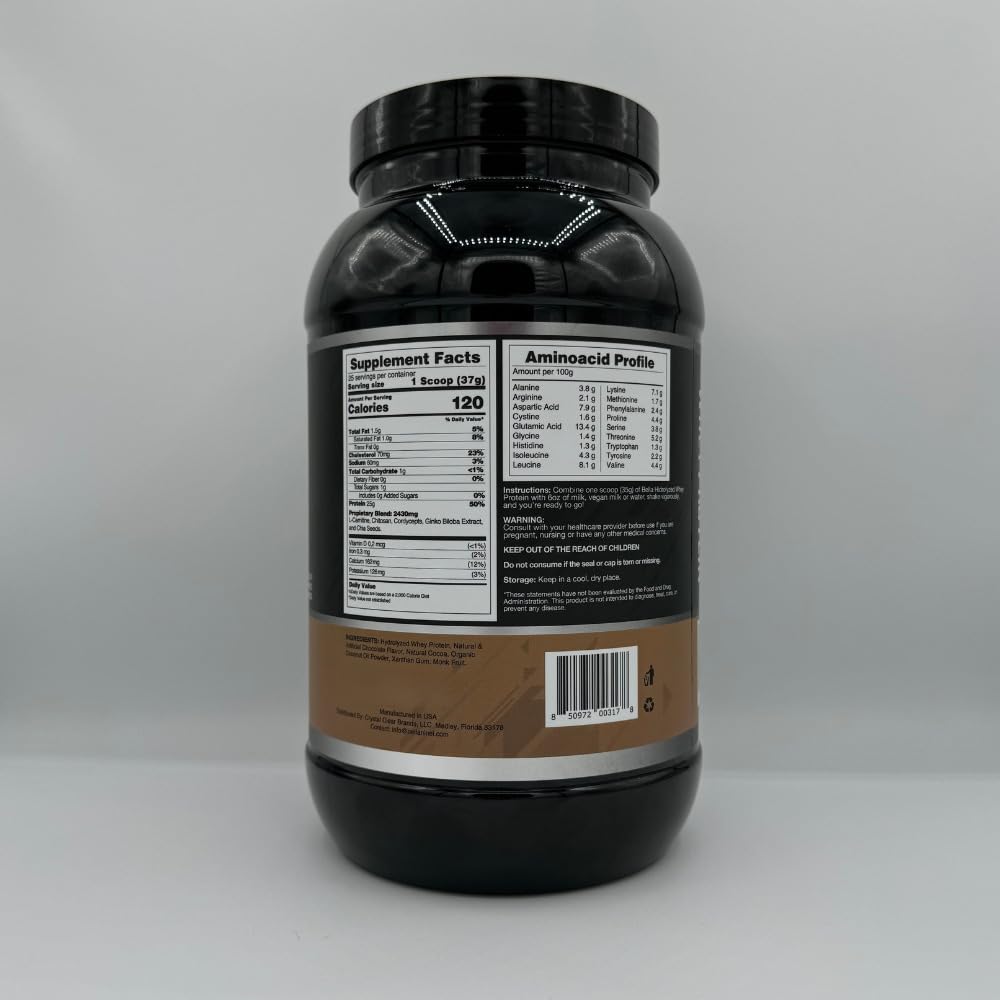 NINEL CONDE Hydrolyzed Whey Protein Powder with Adaptogens, Chocolate, 12 oz