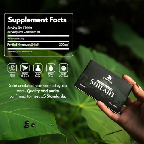 Chuga Shilajit Pure Himalayan Shilajit Tablets, 60 Tablets