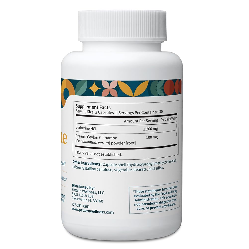 Pattern Wellness Berberine Supplement 60 Capsules