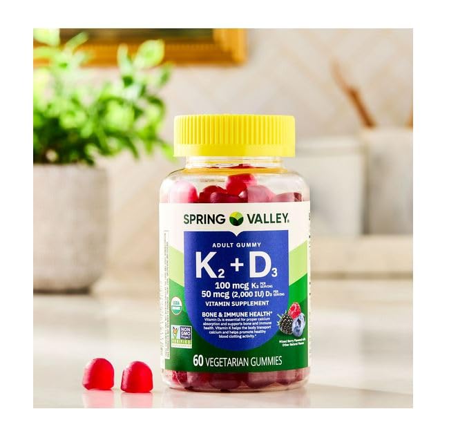 H4U Vitamin K2 + Vitamin D3 Gummies, 60 Count